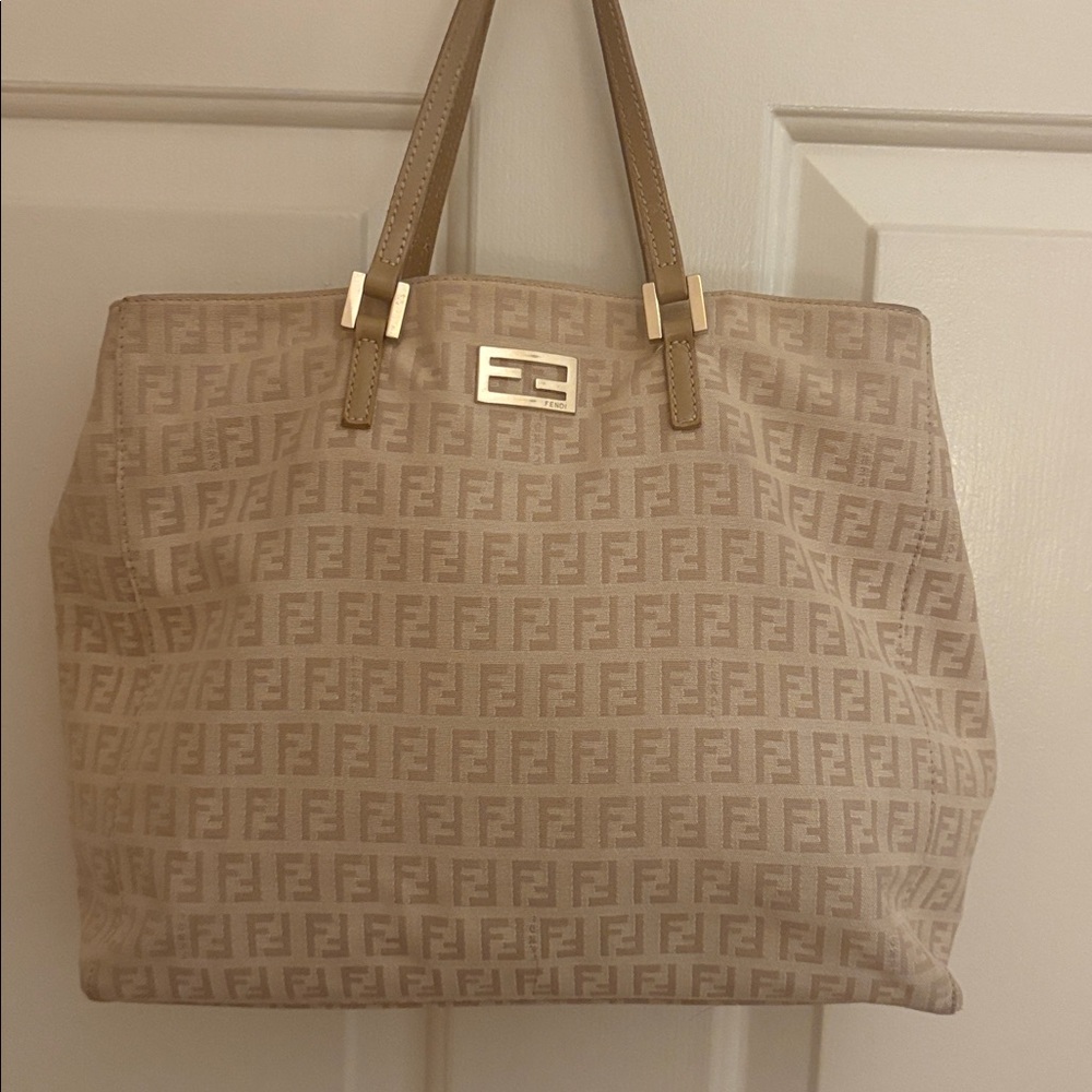 Fendi Tan Logo Tote